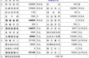 房地产项目投资分析标准模板-房地产开发测算